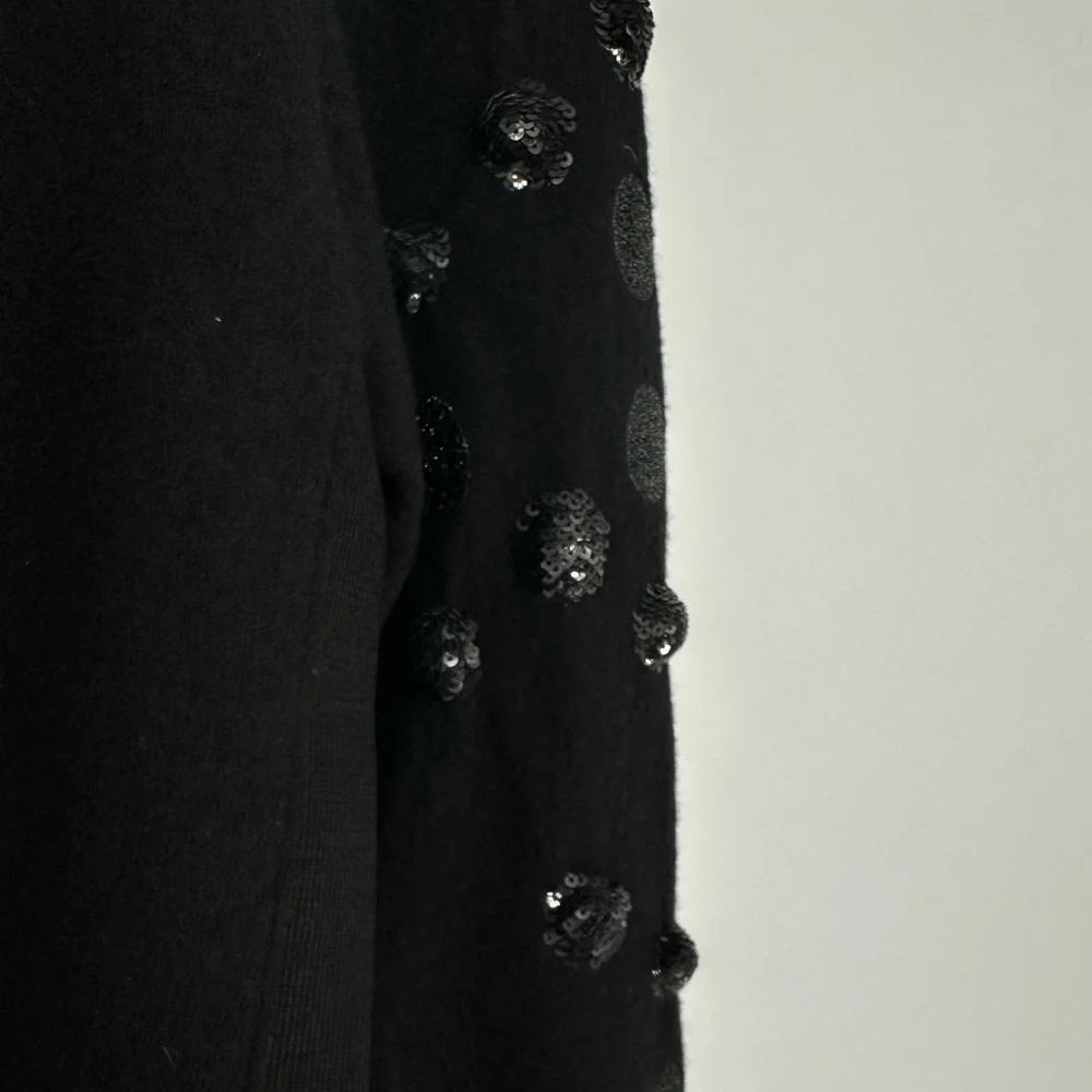 Nina Ricci Black Sequin Embellished Wool Blend Jacket size Medium
